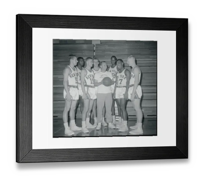 Framed Print : Knicks Teammates Posing in Formation Framed Print : Knicks Teammates Posing in Formation