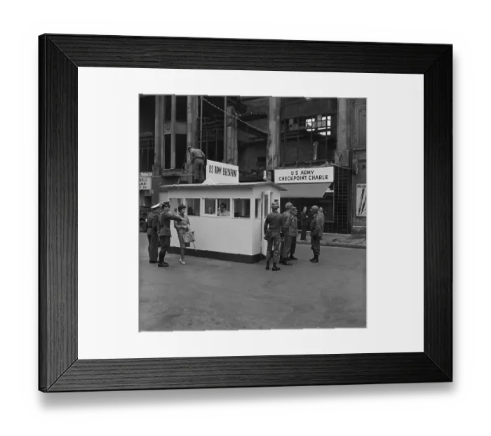 Framed Print : Guards At Checkpoint Charlie Framed Print : Guards At Checkpoint Charlie