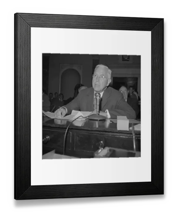 Framed Print : Candidate John McCone Sitting at Hearing Table Framed Print : Candidate John McCone Sitting at Hearing Table