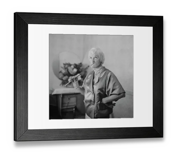 Framed Print : Phyllis Diller with Unusual Facial Expression