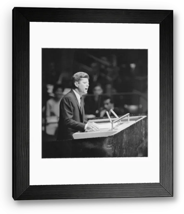 Framed Print : President Kennedy Addressing General Assembly Framed Print : President Kennedy Addressing General Assembly
