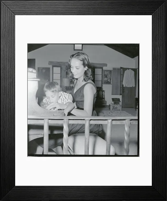 Framed Print : Christian Brando with His Mother at Piano Framed Print : Christian Brando with His Mother at Piano