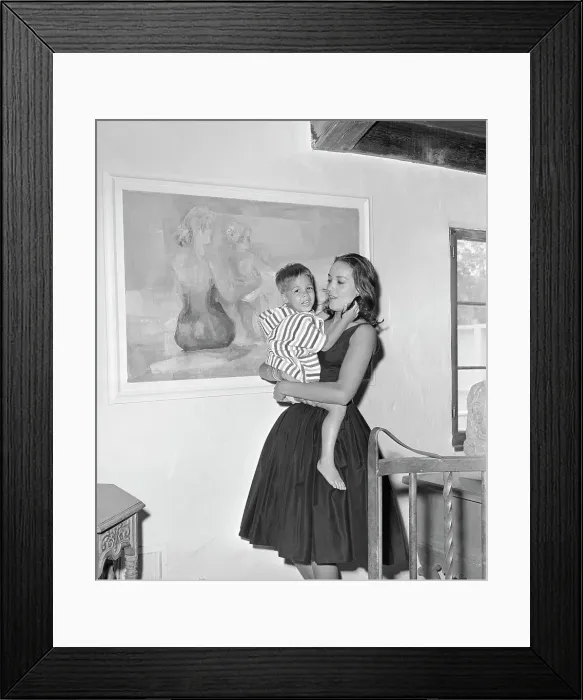 Framed Print : Anna Kashfi Carrying Christian Devi Brando Framed Print : Anna Kashfi Carrying Christian Devi Brando