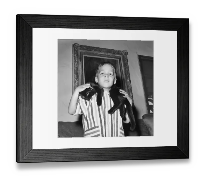 Framed Print : Christian Brando at Home with Pet Cat Framed Print : Christian Brando at Home with Pet Cat