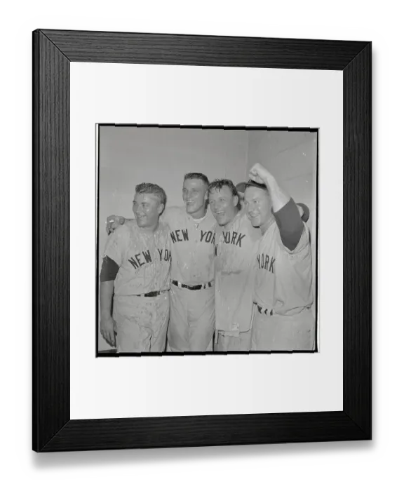 Framed Print : Yankee Players Celebrating Framed Print : Yankee Players Celebrating