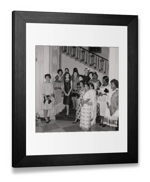 Framed Print : Jacqueline Kennedy with Diplomatic Wives Framed Print : Jacqueline Kennedy with Diplomatic Wives