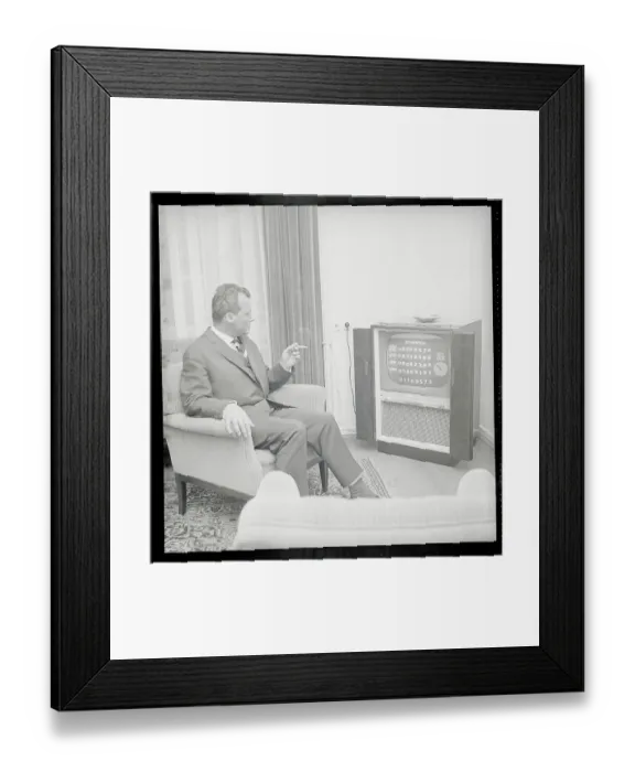 Framed Print : Willy Brandt Watching Election Returns Framed Print : Willy Brandt Watching Election Returns