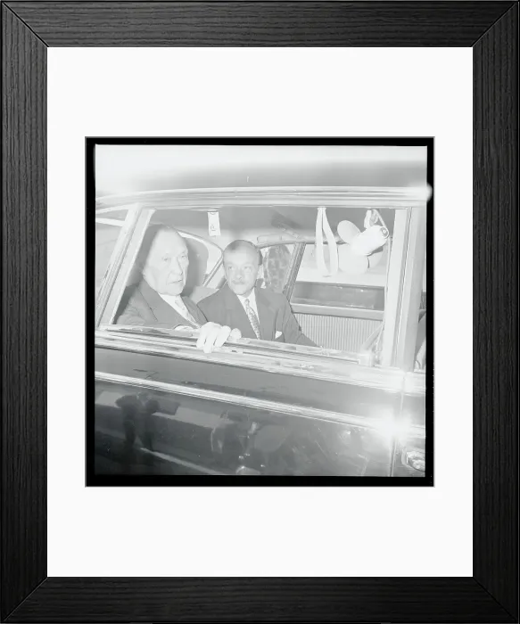 Framed Print : Konrad Adenauer Waiting in Car with Felix von Eckardt Framed Print : Konrad Adenauer Waiting in Car with Felix von Eckardt