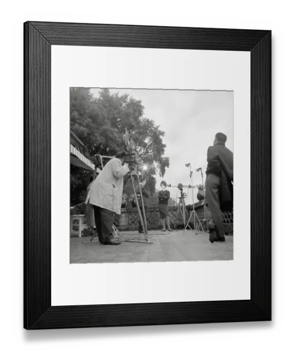 Framed Print : Brigitte Bardot Standing on Movie Set Framed Print : Brigitte Bardot Standing on Movie Set