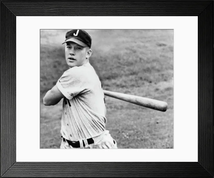 Framed Print : Mickey Mantle W / Joplin Hat Swinging Bat Framed Print : Mickey Mantle W / Joplin Hat Swinging Bat