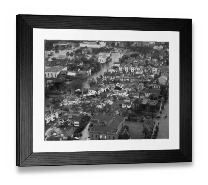 Framed Print : Hurricane Battered Galveston Framed Print : Hurricane Battered Galveston