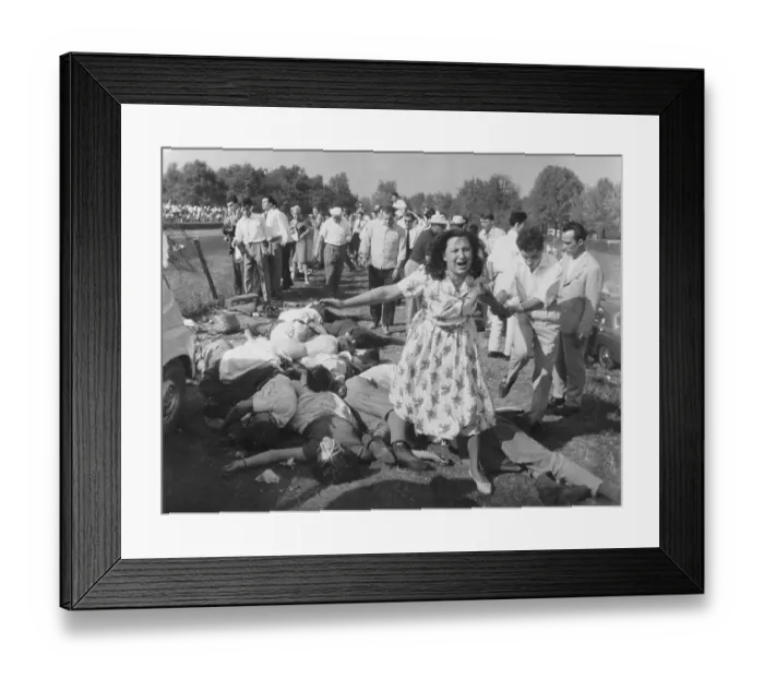 Framed Print : Woman Fleeing Accident Scene Framed Print : Woman Fleeing Accident Scene