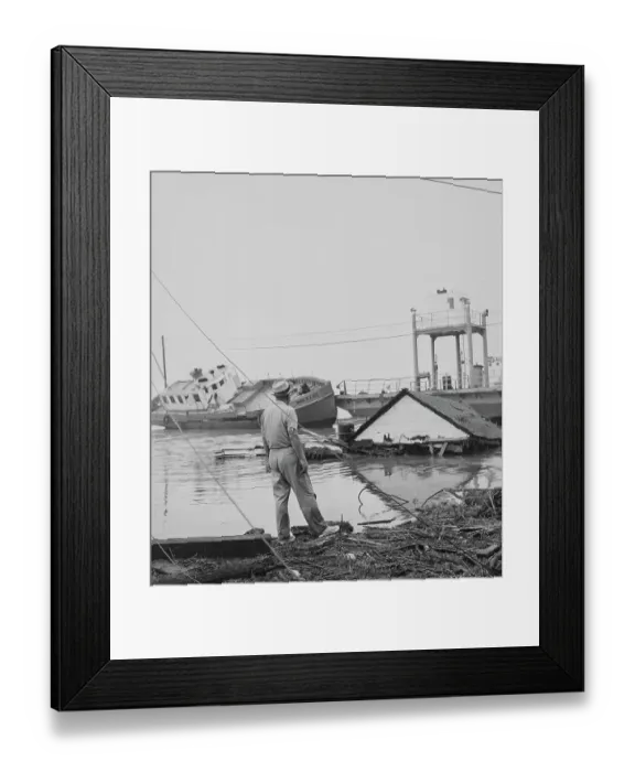 Framed Print : Hurricane Carla Destruction