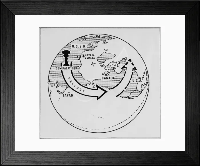 Framed Print : Diagram of Fallout from Nuclear Explosion Framed Print : Diagram of Fallout from Nuclear Explosion