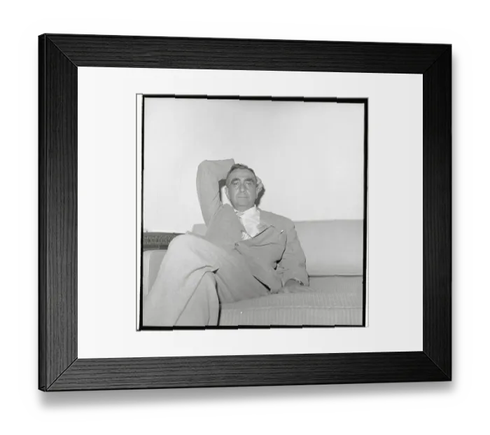 Framed Print : Edward Teller Sitting on Couch During Press Interview Framed Print : Edward Teller Sitting on Couch During Press Interview