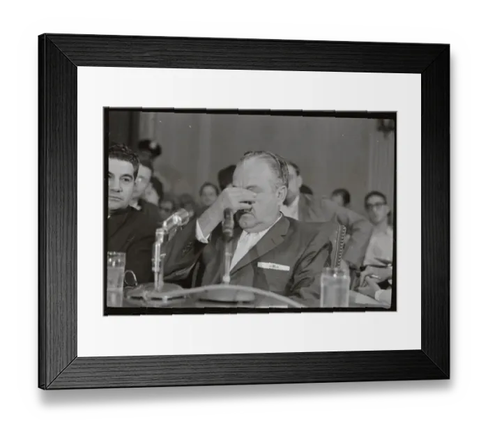 Framed Print : Carlos Marcello Testifying Before Senate Subcommittee Framed Print : Carlos Marcello Testifying Before Senate Subcommittee