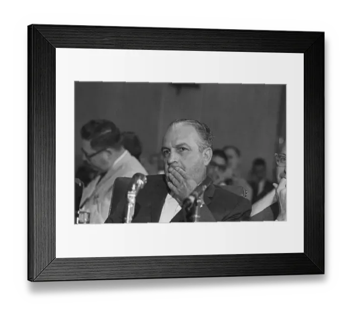 Framed Print : Carlos Marcello Before Senate Subcommittee Framed Print : Carlos Marcello Before Senate Subcommittee