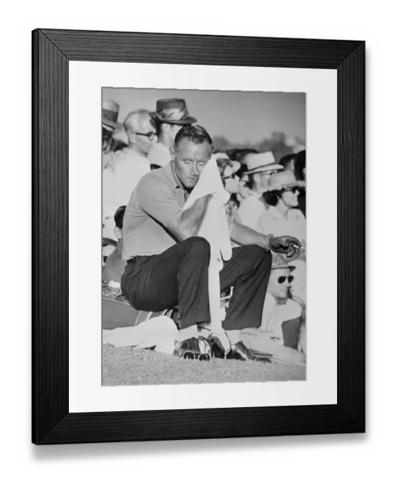 Framed Print : Golfer Earl Stewart Jr Wiping His Face Framed Print : Golfer Earl Stewart Jr Wiping His Face