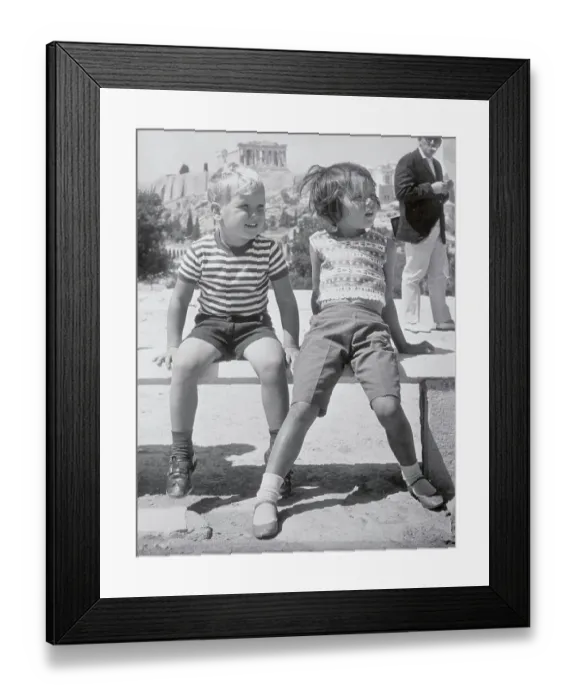 Framed Print : Prince and Princess Seated on Bench Together Framed Print : Prince and Princess Seated on Bench Together