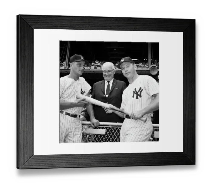 Framed Print : Mickey Mantle and Roger Maris with Truman Framed Print : Mickey Mantle and Roger Maris with Truman