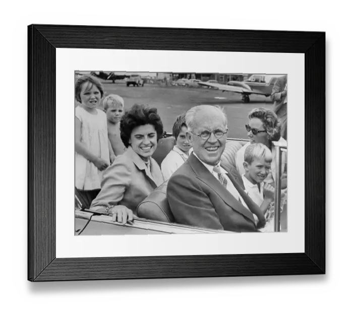 Framed Print : Joseph P Kennedy Riding in Car with Grandchildren Framed Print : Joseph P Kennedy Riding in Car with Grandchildren