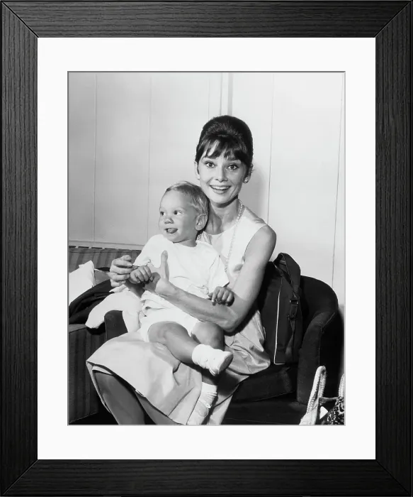 Framed Print : Audrey Hepburn with Son Sean Ferrer Framed Print : Audrey Hepburn with Son Sean Ferrer