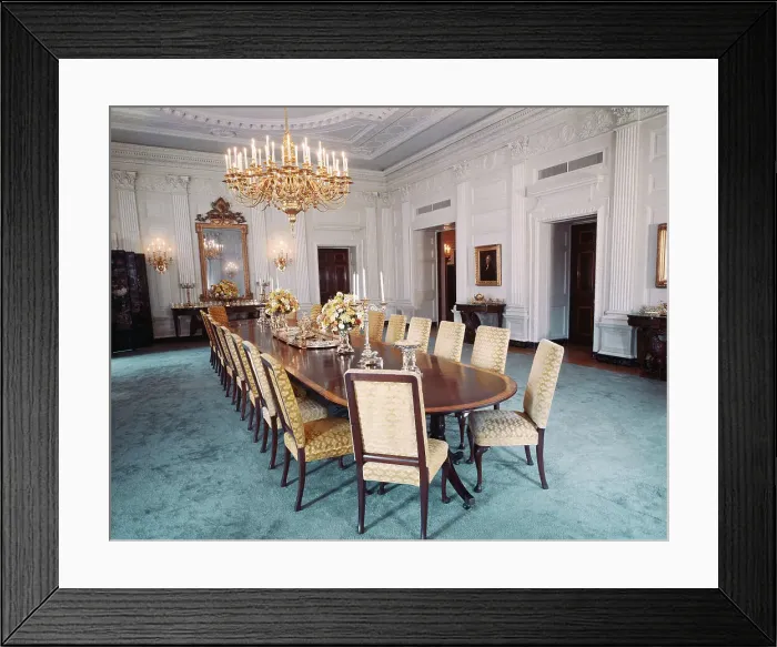 Framed Print : White House State Dining Room Framed Print : White House State Dining Room