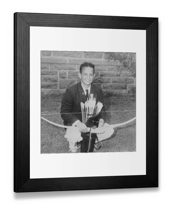 Framed Print : Joe Thorton with Bow and Arrow Framed Print : Joe Thorton with Bow and Arrow
