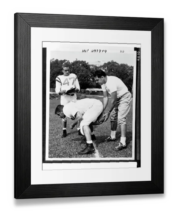 Framed Print : Coach Otto Graham Playing With Students