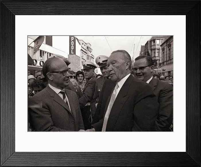 Framed Print : Konrad Adenauer in Street Campaigning Framed Print : Konrad Adenauer in Street Campaigning