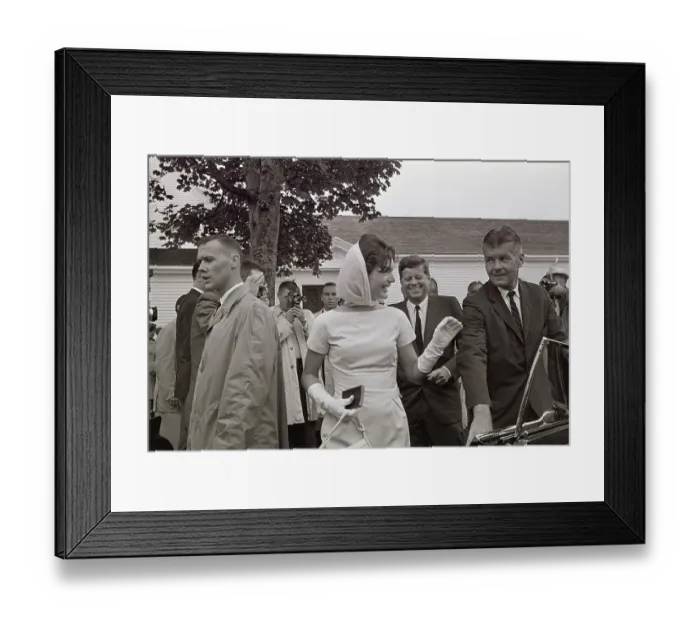 Framed Print : Jackie Kennedy Waving to Woman in Crowd Framed Print : Jackie Kennedy Waving to Woman in Crowd