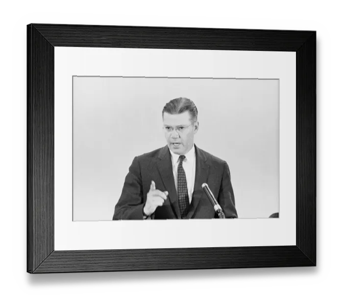 Framed Print : Defense Secretary Robert McNamara Speaking Framed Print : Defense Secretary Robert McNamara Speaking