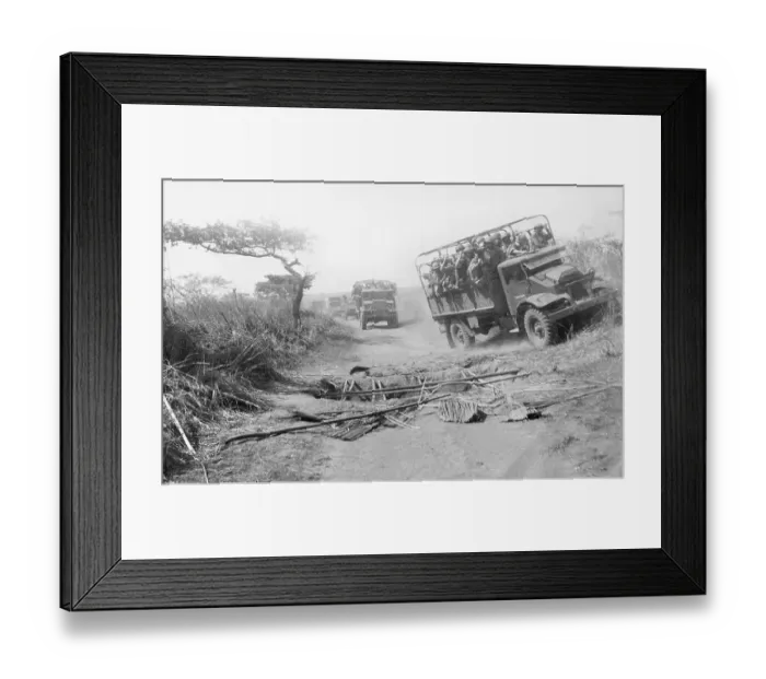 Framed Print : Military Transport After Narrowly Missing Rebel Trap