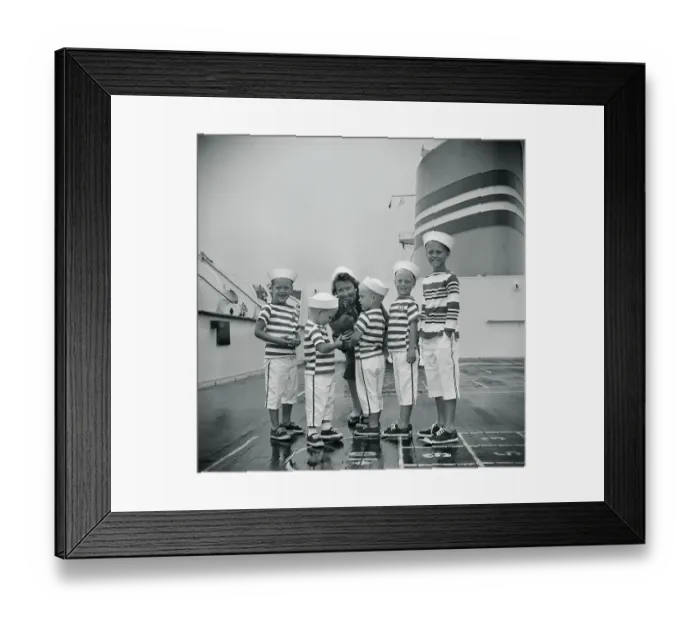 Framed Print : Children Greeting Their Grandmother on Ship Framed Print : Children Greeting Their Grandmother on Ship