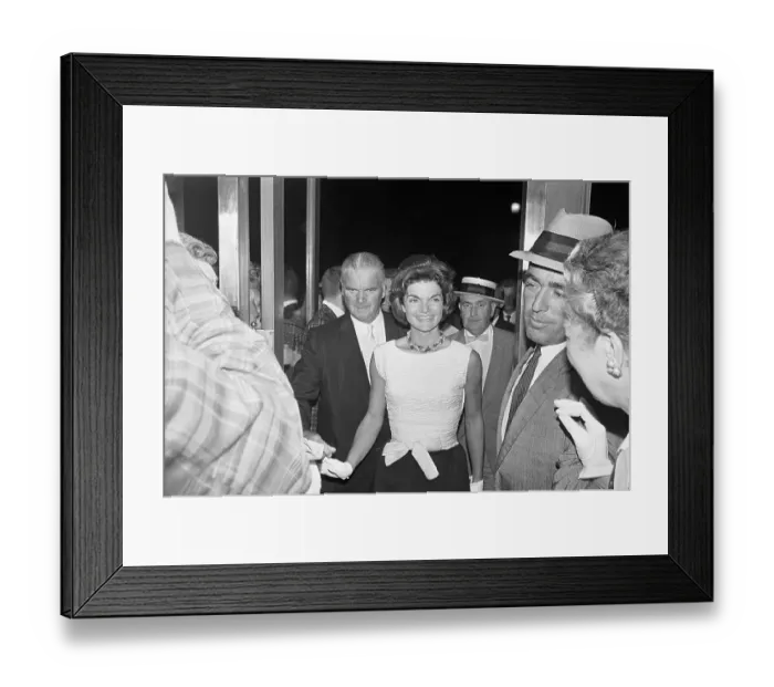 Framed Print : Police Holding Crowds Away From Jacqueline Kennedy Framed Print : Police Holding Crowds Away From Jacqueline Kennedy