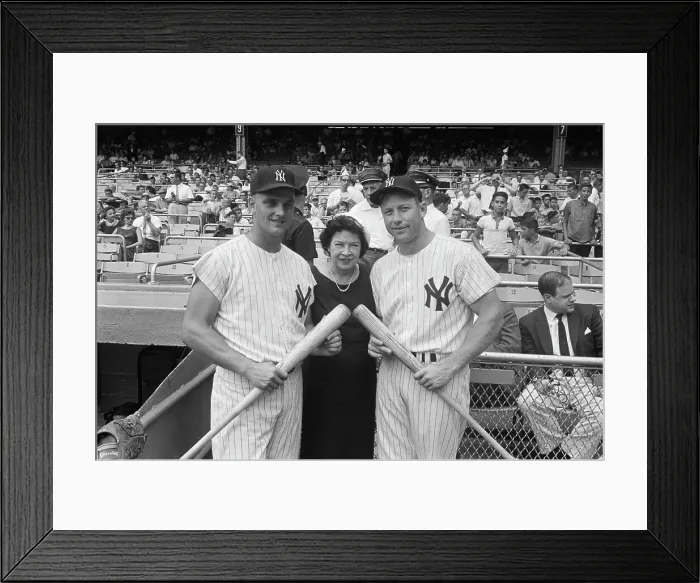 Framed Print : R. Maris & M. Mantle Pose W / Mrs. Ruth Framed Print : R. Maris & M. Mantle Pose W / Mrs. Ruth