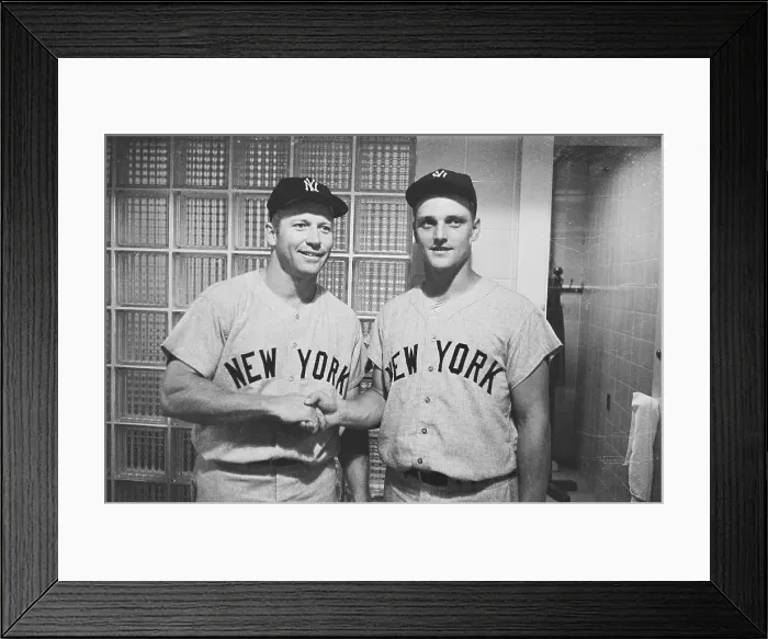 Framed Print : Roger Maris and Mickey Mantle Shaking Hands Framed Print : Roger Maris and Mickey Mantle Shaking Hands