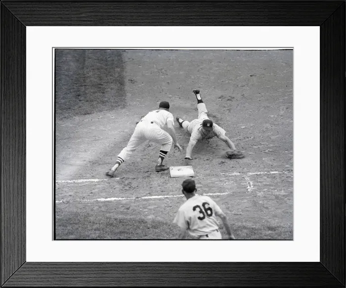 Framed Print : Mickey Mantle Diving For First Base Framed Print : Mickey Mantle Diving For First Base