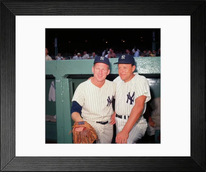 Framed Print : Baseball Players Whitey Ford and Ralph Houk in Dugout Framed Print : Baseball Players Whitey Ford and Ralph Houk in Dugout