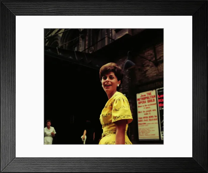 Framed Print : Opera Singer Roberta Peters Posing on Theater Street Framed Print : Opera Singer Roberta Peters Posing on Theater Street