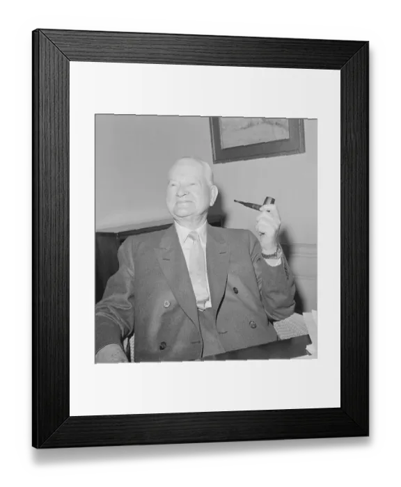Framed Print : Herbert Hoover Holding Pipe Framed Print : Herbert Hoover Holding Pipe
