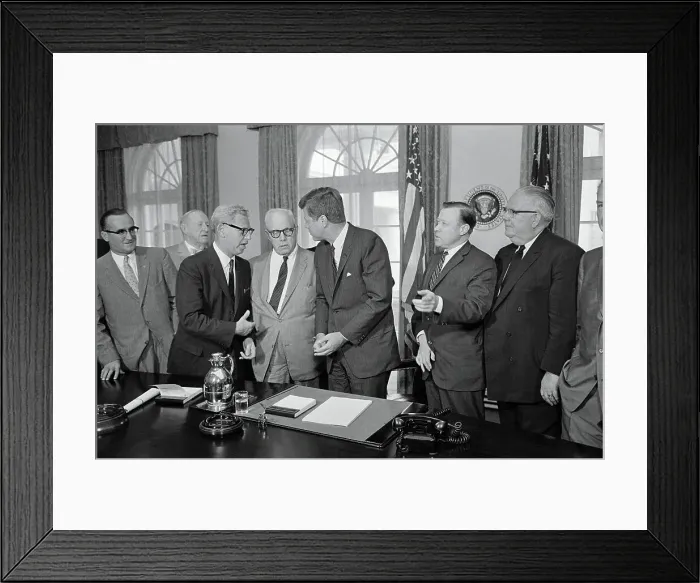 Framed Print : Kennedy with Labor Leaders Framed Print : Kennedy with Labor Leaders