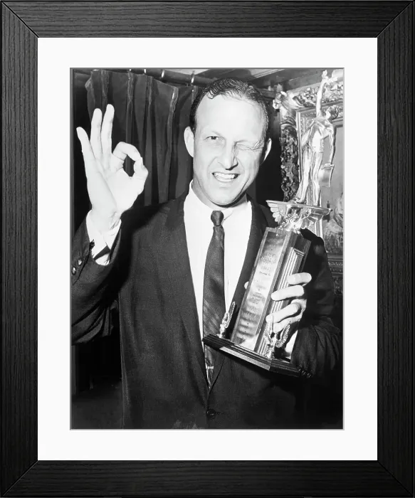 Framed Print : S.Musial Poses W / His Trophy & Gestures Framed Print : S.Musial Poses W / His Trophy & Gestures