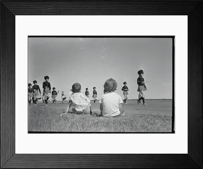 Framed Print : Children Watching Majorettes Leading Band Framed Print : Children Watching Majorettes Leading Band