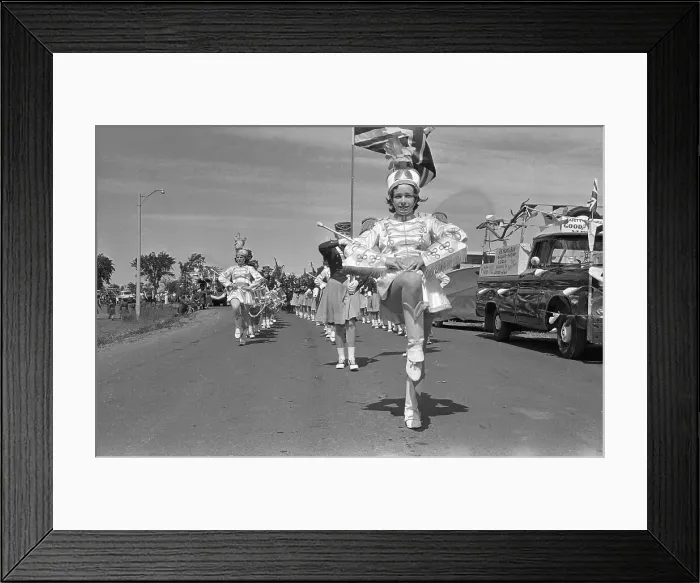 Framed Print : Front View of Majorettes Marching Ahead of Band Framed Print : Front View of Majorettes Marching Ahead of Band