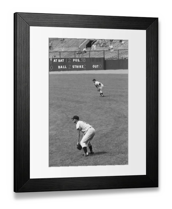 Framed Print : Roger Maris and Mickey Mantle Ready in Field