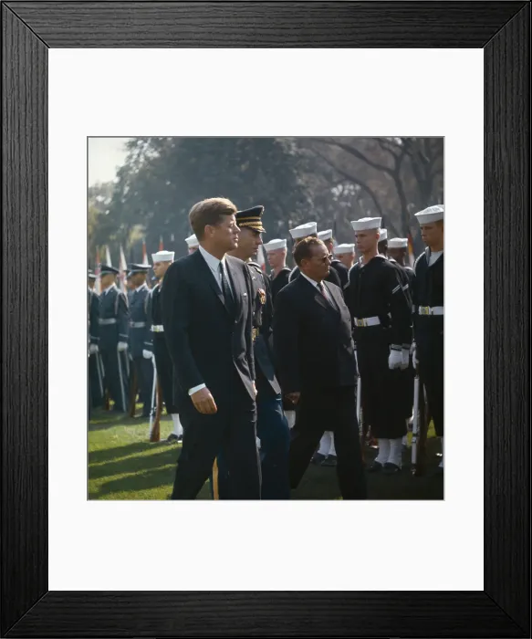 Framed Print : John F. Kennedy with Military Framed Print : John F. Kennedy with Military