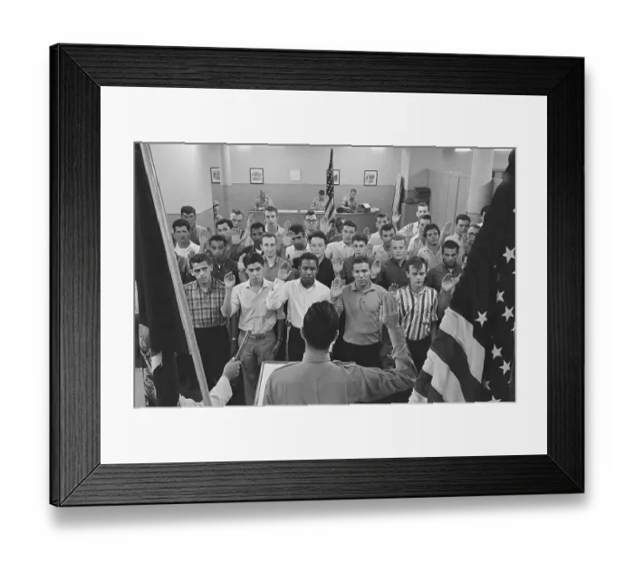 Framed Print : Officer Swearing in New Army Recruits Framed Print : Officer Swearing in New Army Recruits