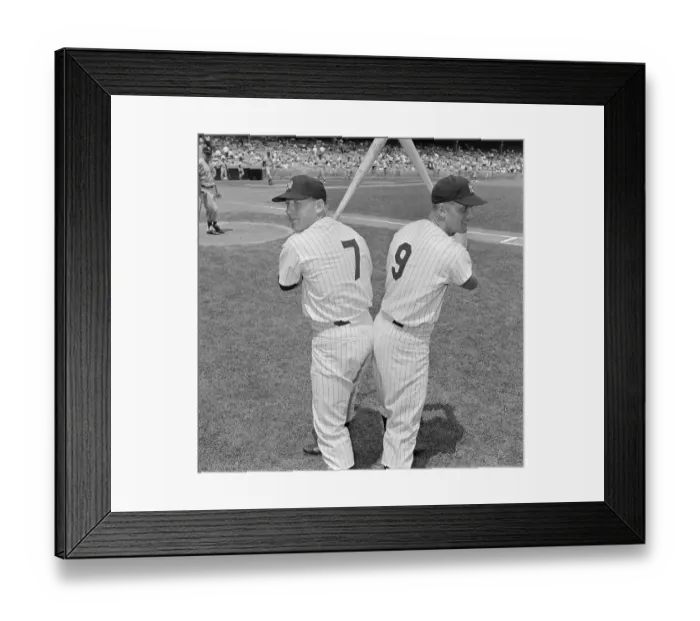 Framed Print : Mickey Mantle and Roger Maris Holding Baseball Bats Framed Print : Mickey Mantle and Roger Maris Holding Baseball Bats