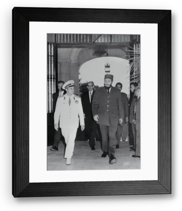 Framed Print : Fidel Castro and Yuri Gagarin Walking Together Framed Print : Fidel Castro and Yuri Gagarin Walking Together
